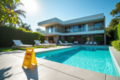 Piscine privée luxueuse avec contravention au bord